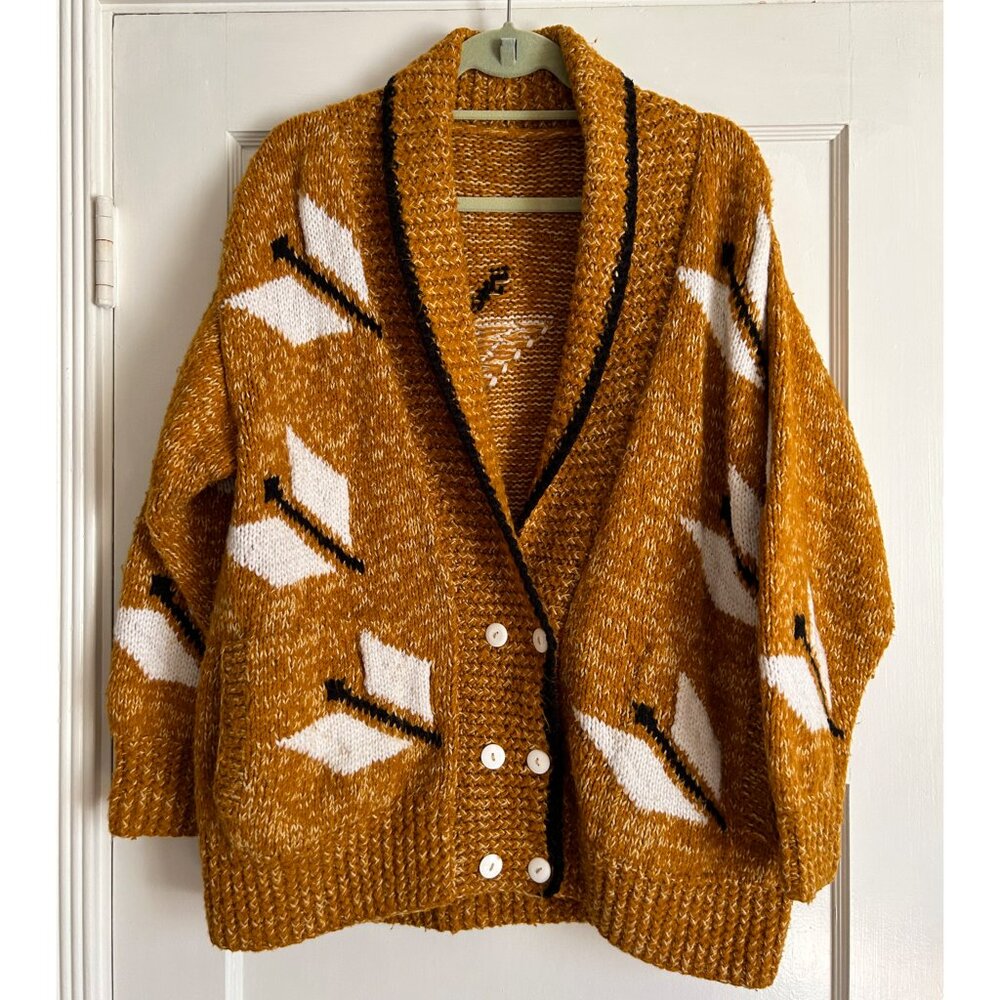 Vintage Handmade Cowichan-Style Cardigan